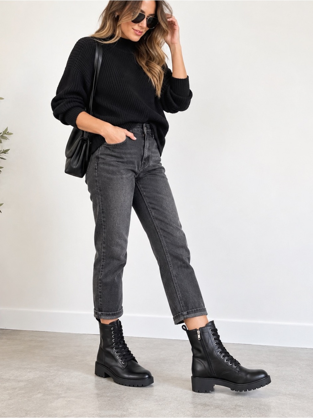 Steve Madden Women’s Size 10 Cole Black Leather Lace Up Combat Boots